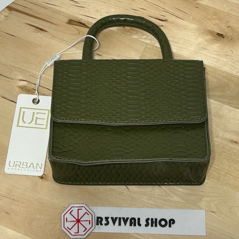 Urban Expressions Olive Green SnakeSkin Pattern Mini Bag NWT - Mini